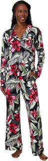 Укороченная пижама с длинными рукавами и вырезом Tommy Bahama, цвет Black Tropical