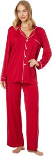 Пижамный комплект с воротником Kickee Pants, цвет Crimson/Natural