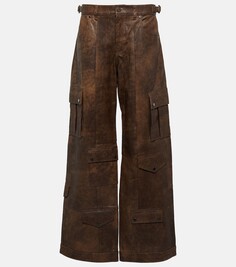 Кожаные брюки карго arianna Dodo Bar Or, коричневый