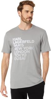 Футболка с коротким рукавом и надписью Karl Cities Karl Lagerfeld Paris, серый