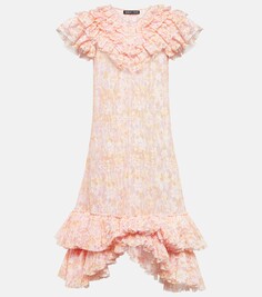 Кружевное платье миди Susan Fang, розовый