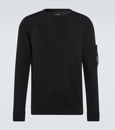 Хлопковый свитер компактной вязки C.P. Company, черный