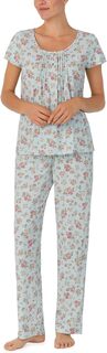 Пижамный комплект с длинными брюками с короткими рукавами и развевающимися рукавами LAUREN Ralph Lauren, цвет Sage Floral