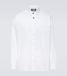 Длинная рубашка la chemise manches из смесового хлопка Jacquemus, белый