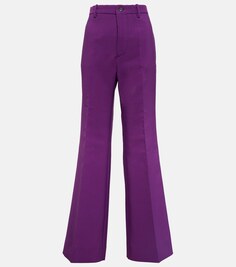 Расклешенные брюки из кади с высокой посадкой Plan C, фиолетовый