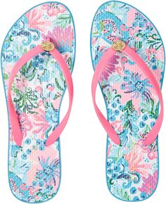 Шлепанцы Pool Flip-Flop Lilly Pulitzer, цвет Mandevilla Baby Paradise Petals Shoe