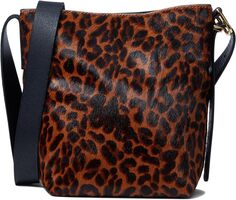 Миниатюрная сумка-ведро Essential из телячьего волоса Madewell, цвет Dark Carob Multi