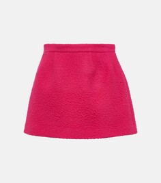 Мини-юбка из натуральной шерсти Redvalentino, розовый