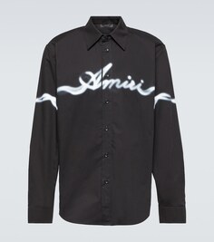Рубашка из хлопка с дымчатым принтом Amiri, черный