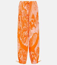Спортивные брюки с высокой посадкой и принтом Adidas By Stella Mccartney, апельсин