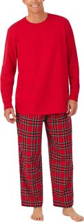 Пижамный комплект из трикотажного топа с фланелевыми брюками Lanz of Salzburg, цвет Red Tartan Plaid