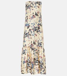 Платье макси rhea с цветочным принтом Asceno, мультиколор