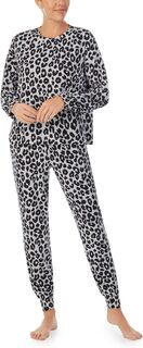 Пижамный комплект с длинными рукавами и джоггерами Sanctuary, цвет Textured Leopard