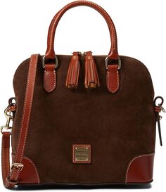 Замшевая сумка-портфель с куполом Dooney &amp; Bourke, цвет Brown Tmoro