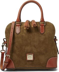 Замшевая сумка-портфель с куполом Dooney &amp; Bourke, цвет Olive