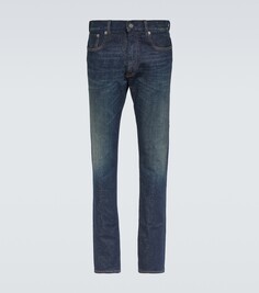 Потертые узкие джинсы Ralph Lauren Purple Label, синий