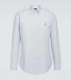 Рубашка-оксфорд из хлопка с логотипом Polo Ralph Lauren, синий