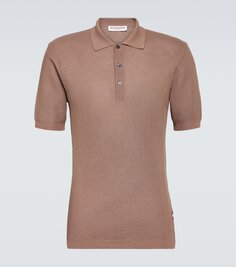 Рубашка-поло открытой вязки maranon из хлопка Orlebar Brown, розовый