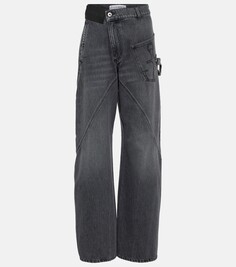 Прямые джинсы с завышенной талией Jw Anderson, серый