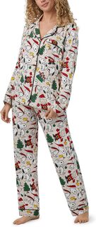 Классический пижамный комплект с длинными рукавами Bedhead PJs, цвет Merry Christmas Charlie Brown