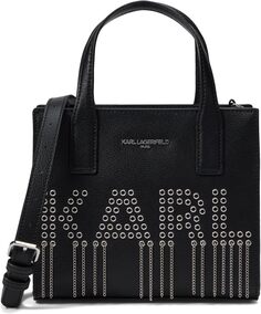 Маленькая сумка-тоут в стиле модерн Karl Lagerfeld Paris, цвет Black/Stud Signature