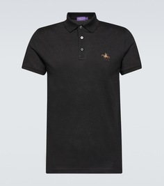 Рубашка-поло из хлопкового пике Ralph Lauren Purple Label, черный