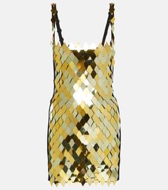 Декорированное мини-платье rue The Attico, золото