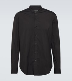 Рубашка icon из поплина с добавлением хлопка Giorgio Armani, черный
