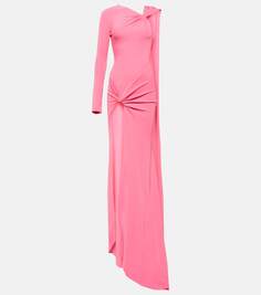 Асимметричное платье с драпировкой David Koma, розовый