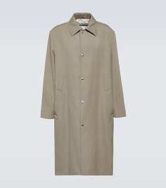 Пальто в машину из хлопковой парусины Jil Sander, зеленый