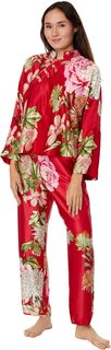 Атласный пижамный комплект Caterina Natori, цвет Brocade Red