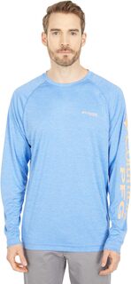 Рубашка с длинным рукавом Terminal Tackle Heather Columbia, цвет Vivid Blue Heather/Bright Nectar Logo