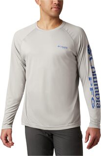 Рубашка с длинным рукавом Terminal Tackle Heather Columbia, цвет Cool Grey Heather/Vivid Blue Logo