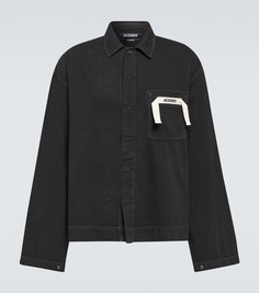 Хлопковая рубашка la chemise de nîmes Jacquemus, черный