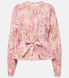 Хлопковая блузка Giambattista Valli, розовый
