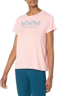 Легкая футболка для сна Butterfly Trio Life is Good, цвет Himalayan Pink