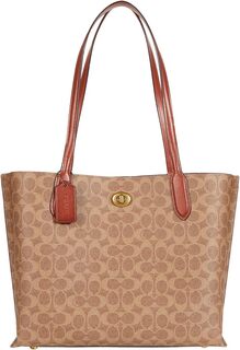 Фирменная сумка-тоут Willow из парусины с покрытием COACH, цвет Tan Rust