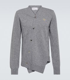 Кардиган асимметричного кроя из шерсти lacoste Comme Des Garçons Shirt, серый