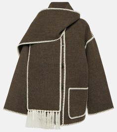 Жакет-шарф с вышивкой Toteme, коричневый