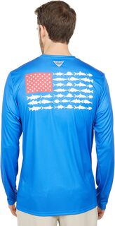 Рубашка с длинным рукавом Terminal Tackle PFG Fish Columbia, цвет Vivid Blue/White 2