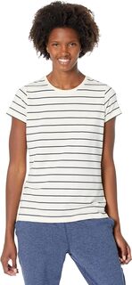 Мягкая эластичная футболка Supima с круглым вырезом в полоску и короткими рукавами L.L.Bean, цвет Sailcloth/Classic Navy L.L.Bean®