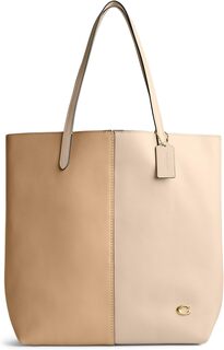 Северная сумка-тоут в стиле колор-блок COACH, цвет Ivory/Multi