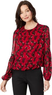 Блузка с абстрактным цветочным узором Tommy Hilfiger, цвет Scarlet/Black