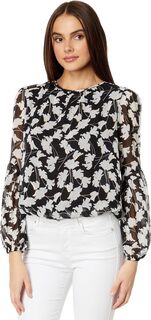Блузка с абстрактным цветочным узором Tommy Hilfiger, цвет Black/Gold