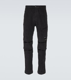 Вельветовые прямые брюки C.P. Company, черный