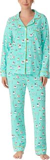 Классический пижамный комплект с длинными рукавами из органического хлопка Bedhead PJs, цвет Happy Llamakkah