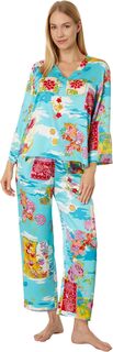 Пижамный комплект Pacifica с V-образным вырезом N by Natori, цвет Pacific Teal Multi