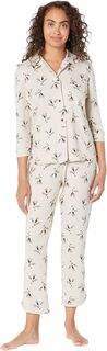 Уютный пижамный комплект на пуговицах с матовой отделкой и очками HUE, цвет Silver Cloud