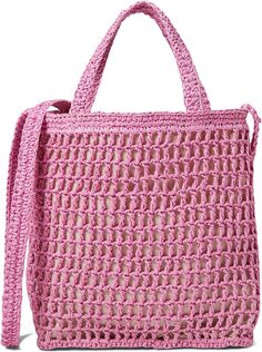 Маленькая транспортная сумка через плечо: Straw Edition Madewell, цвет Retro Pink