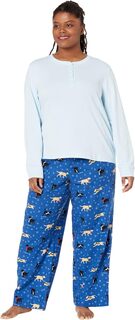 Уютный пижамный комплект больших размеров с принтом L.L.Bean, цвет Bright Blue Dog L.L.Bean®